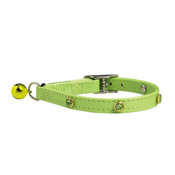 PU Rhinestone Snag Off Safety Cat Collar