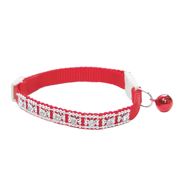 Nylon Rhinestone Cat Collar