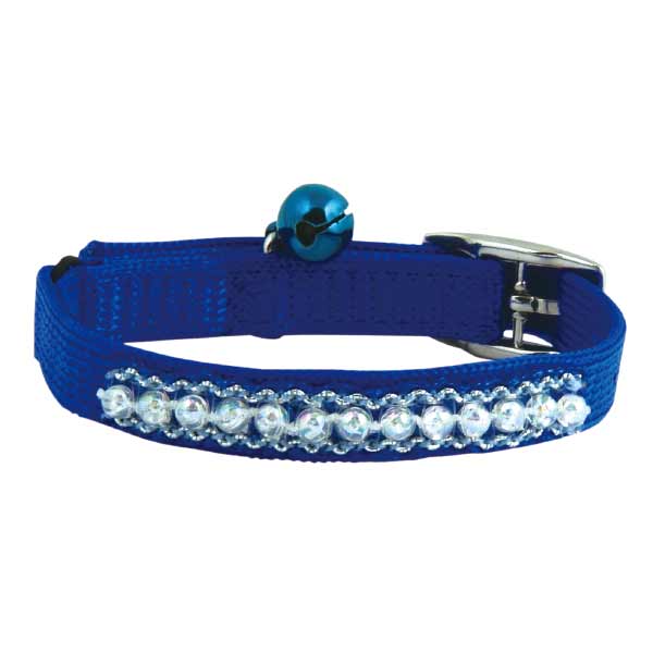 Nylon Bling Bling Rhinestone Snag Off Safety Cat Collar