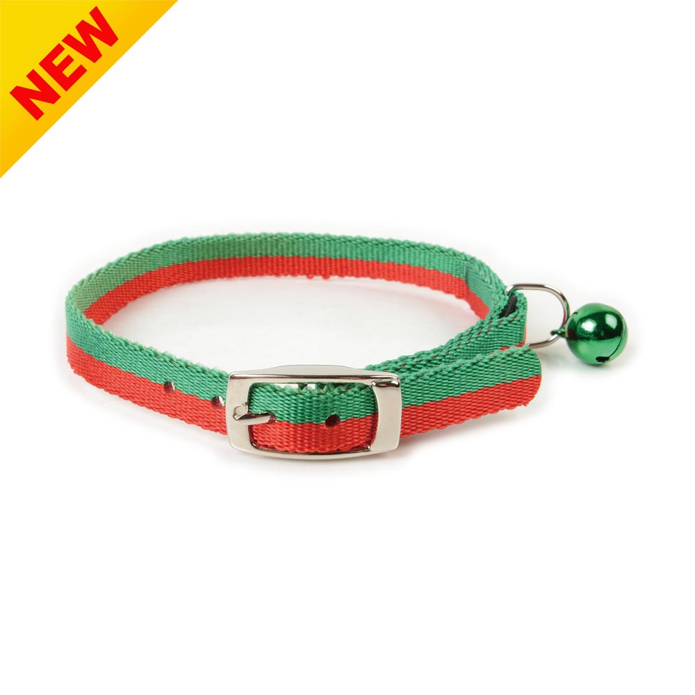 Double Color Nylon Snag Off Safety Cat Collar