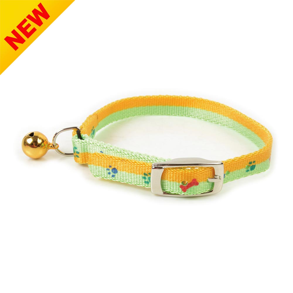 Double Color Nylon Snag Off Safety Cat Collar