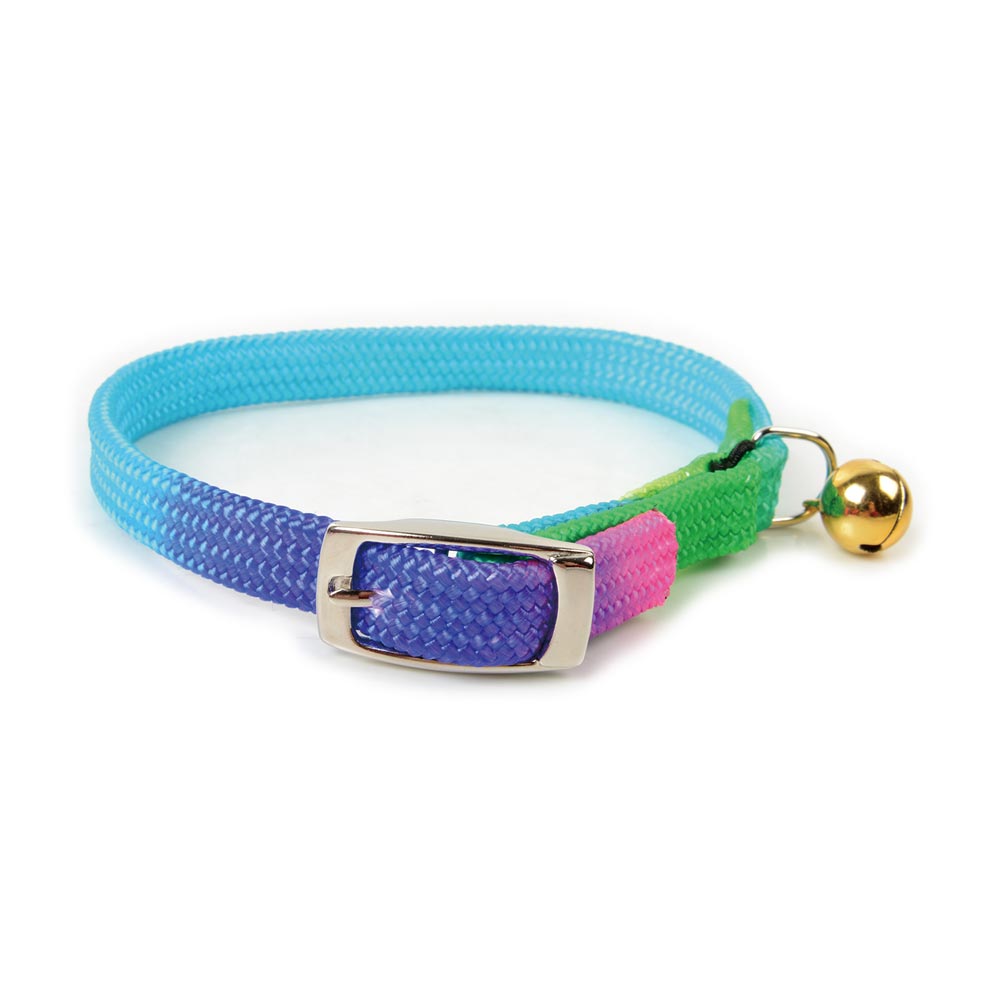 Nylon Rainbow Gradient Snag Off Safety Cat Collar