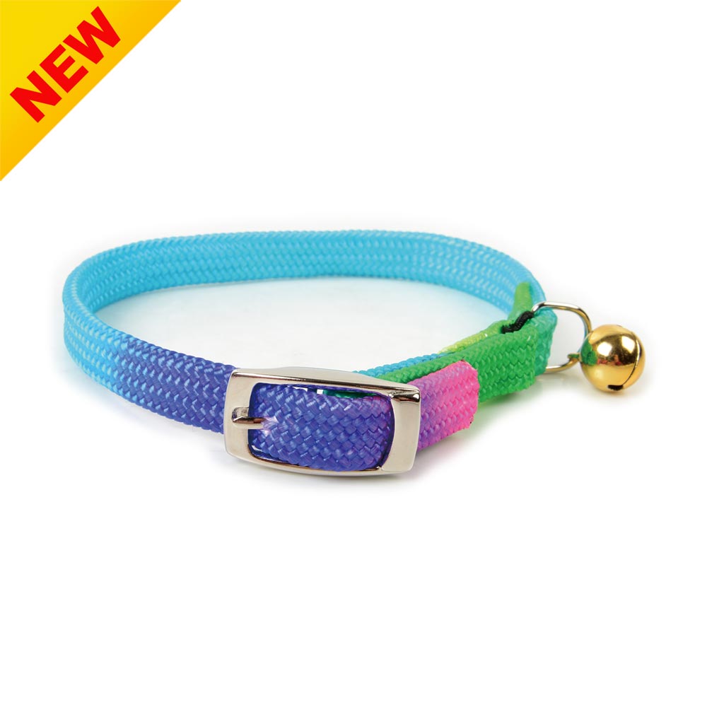 Nylon Rainbow Gradient Snag Off Safety Cat Collar