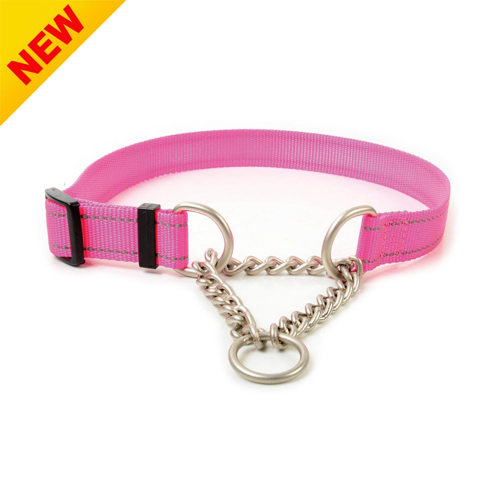 Reflective Nylon Chain Dog Collar